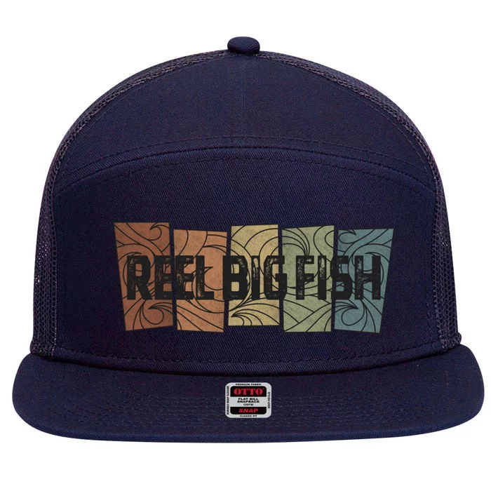 Reel Big Fish Retro Pattern 7 Panel Mesh Trucker Snapback Hat