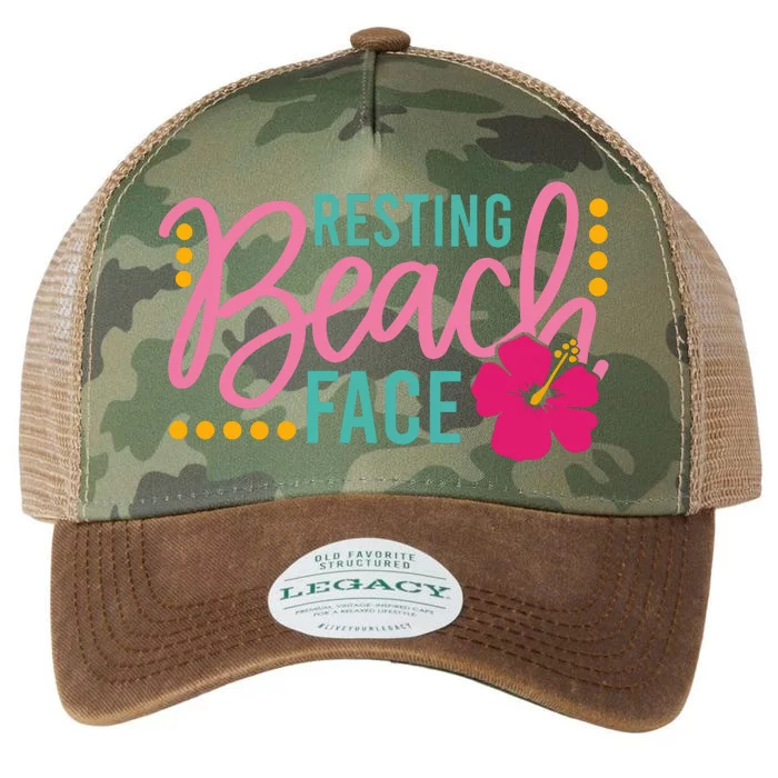 Resting Beach Face Funny Summer Legacy Tie Dye Trucker Hat