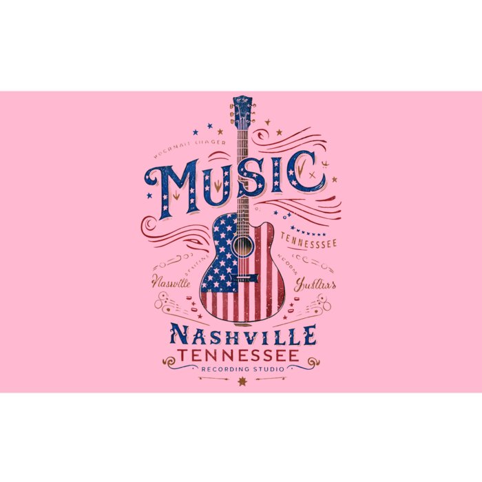 Red Blue Flag Patriotic Usa 4th Of July Nashville Guitar Bumper Sticker