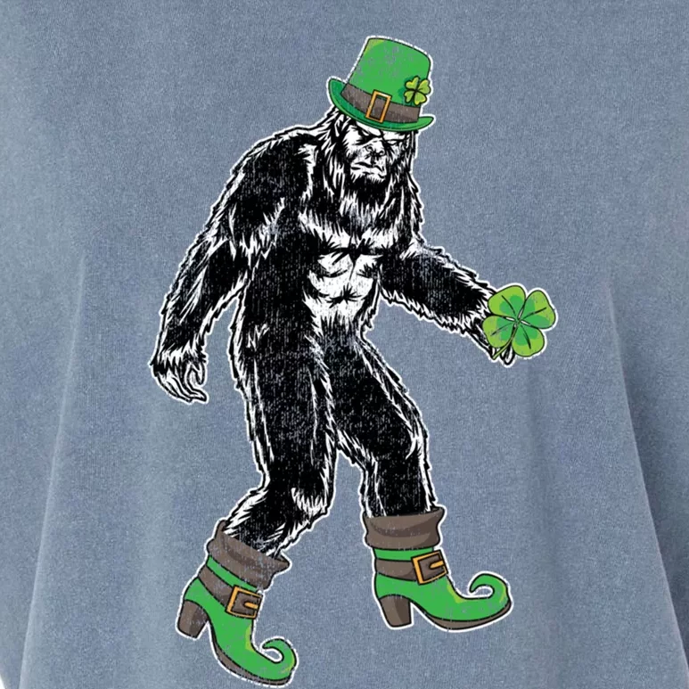 Retro Big Foot Leprechaun St Patrick's Day Sasquatch Lover Gift Garment-Dyed Women's Muscle Tee