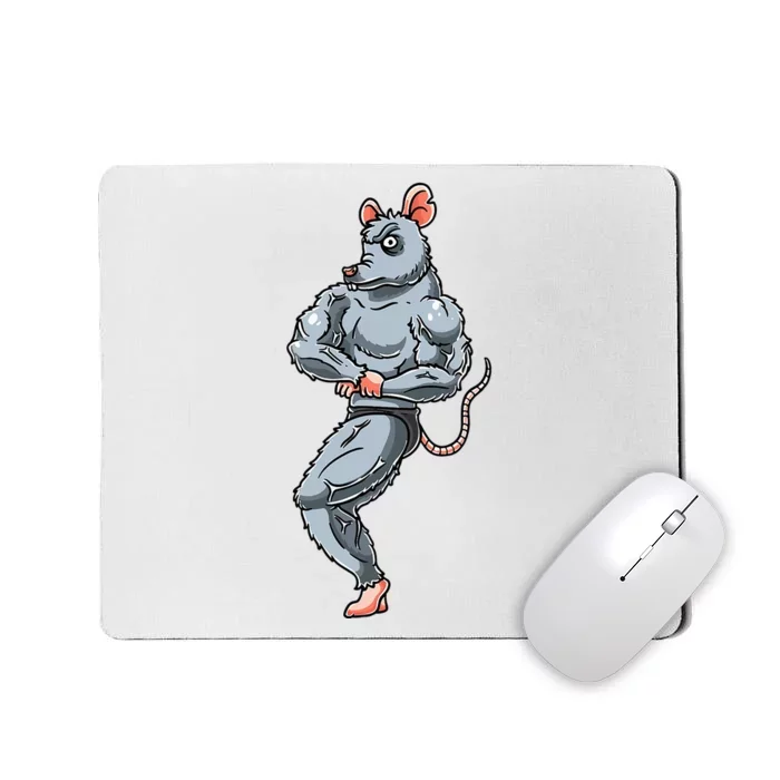 Rat Bodybuilding Fitness Gym Motivation Bodybuilder Mousepad