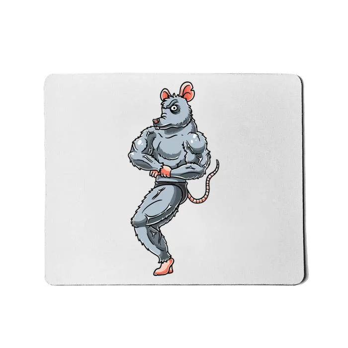 Rat Bodybuilding Fitness Gym Motivation Bodybuilder Mousepad