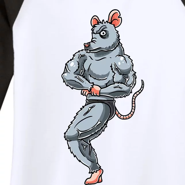 Rat Bodybuilding Fitness Gym Motivation Bodybuilder Women's Tri-Blend 3/4-Sleeve Raglan Shirt