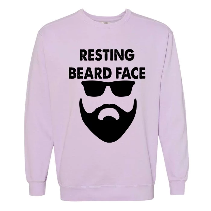 Resting Beard Face Funny Beard Garment-Dyed Sweatshirt