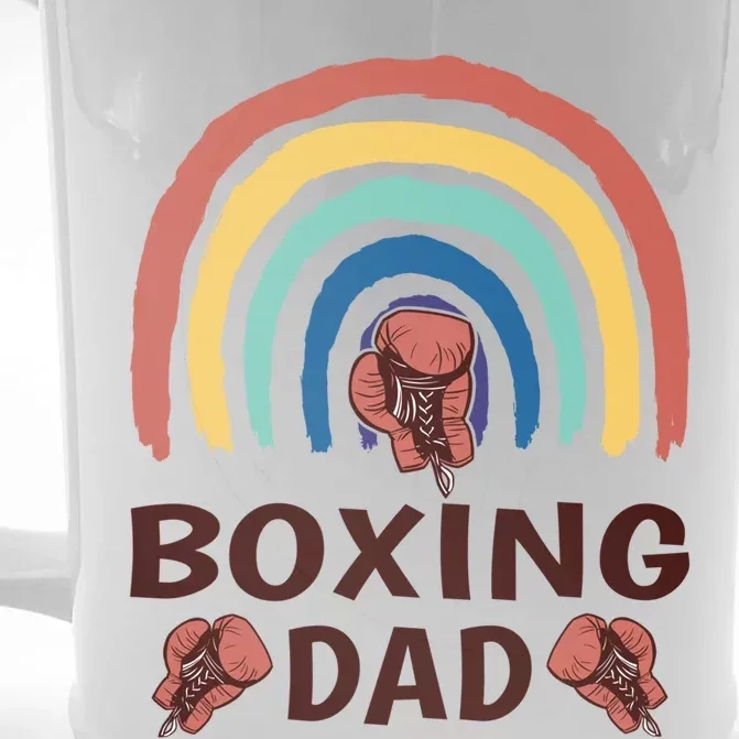 Rainbow Boxer Family Matching Boxing Dad Gift Front & Back Beer Stein