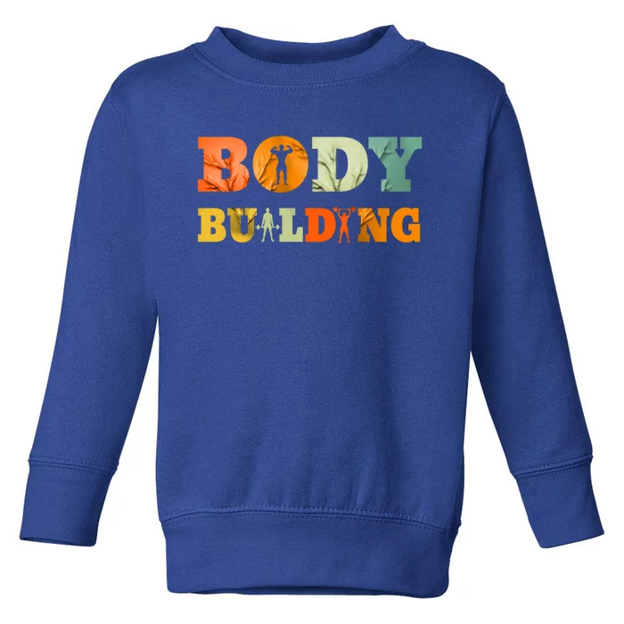 Retro Bodybuilding Fitness Gym Meaningful Gift Vintage Bodybuilder Cute Gift Toddler Sweatshirt