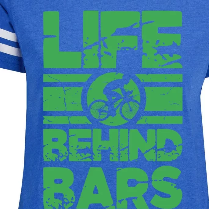 Road Biker Funny Cycling Cyclist Life Behind Bars Gift Enza Ladies Jersey Football T-Shirt