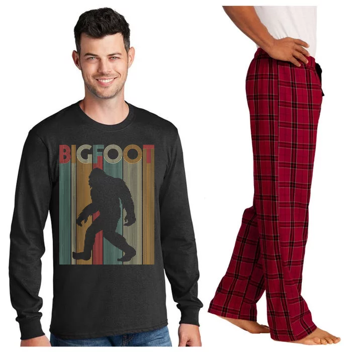 Retro Bigfoot Funny Bigfoot Sasquatch Bigfoot Long Sleeve Pajama Set