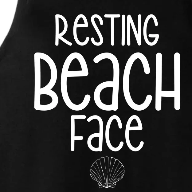 Resting Beach Face Funny Vacation Ladies Tri-Blend Wicking Tank