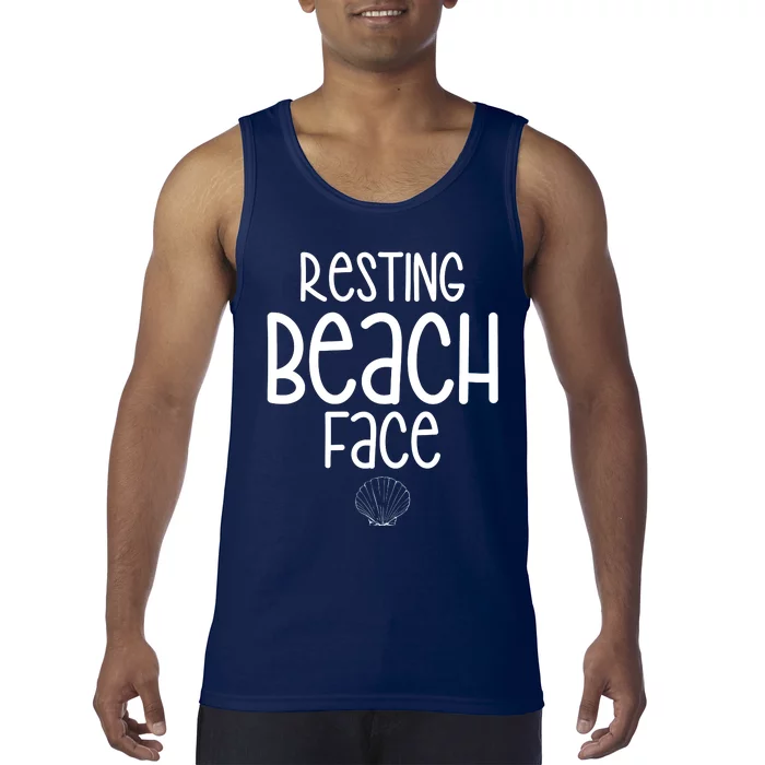 Resting Beach Face Funny Vacation Tank Top