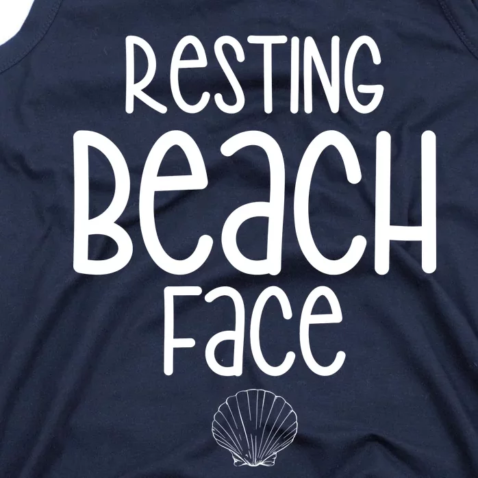 Resting Beach Face Funny Vacation Tank Top