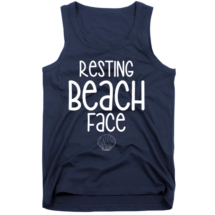 Resting Beach Face Funny Vacation Tank Top