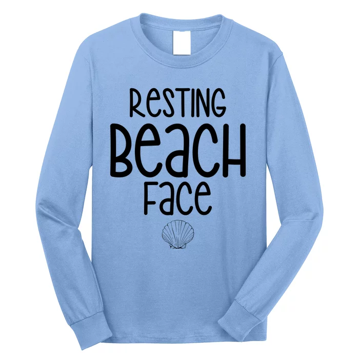 Resting Beach Face Funny Vacation Long Sleeve Shirt