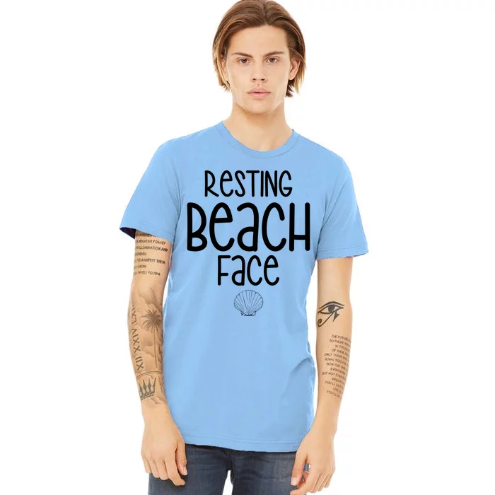 Resting Beach Face Funny Vacation Premium T-Shirt