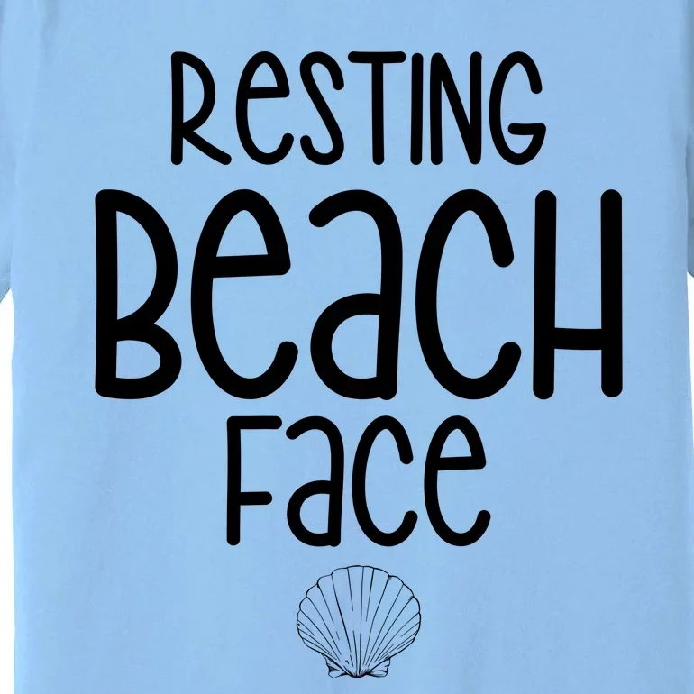 Resting Beach Face Funny Vacation Premium T-Shirt