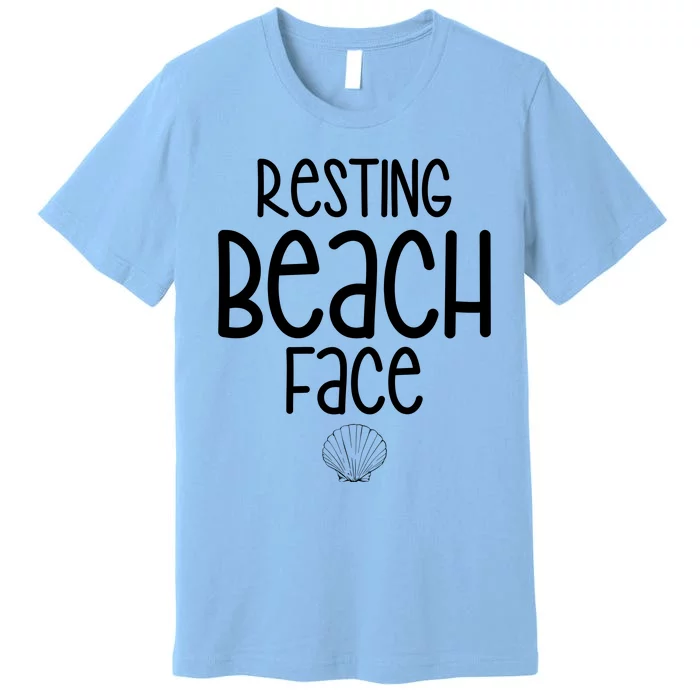 Resting Beach Face Funny Vacation Premium T-Shirt