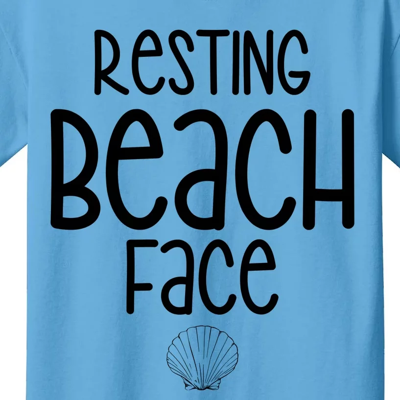 Resting Beach Face Funny Vacation Kids T-Shirt