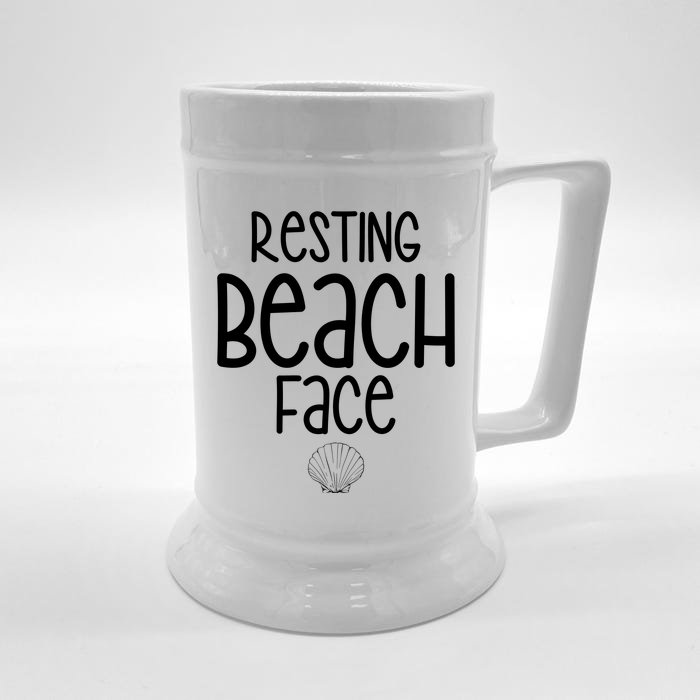 Resting Beach Face Funny Vacation Front & Back Beer Stein