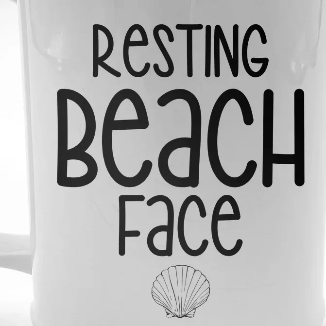 Resting Beach Face Funny Vacation Front & Back Beer Stein