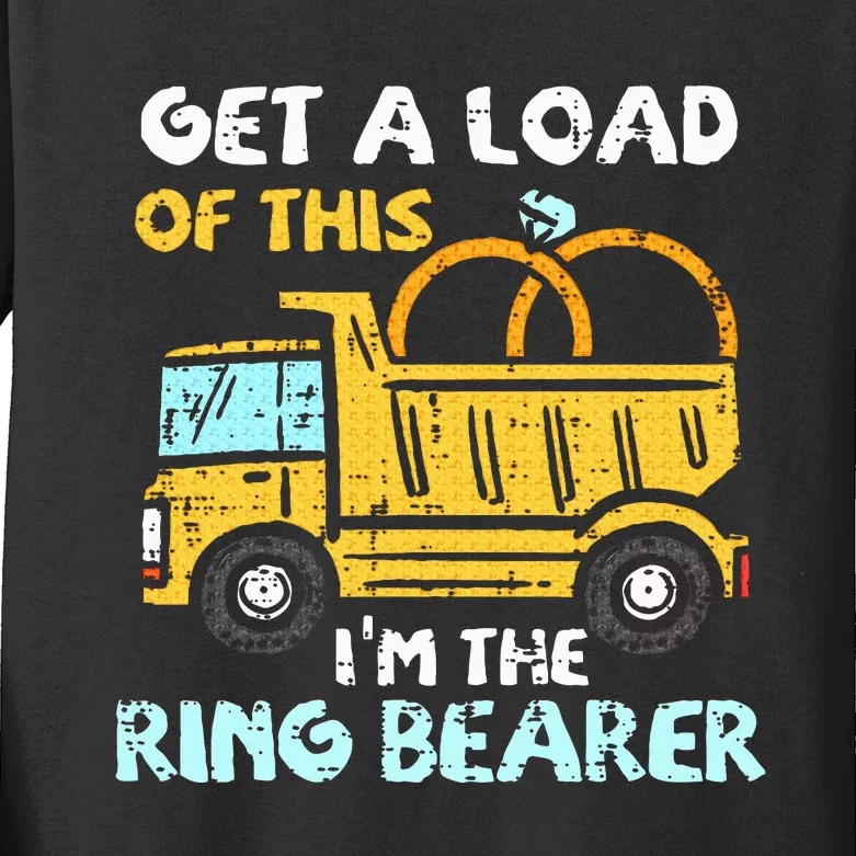 Ring Bearer Funny Wedding Party Truck Kids Long Sleeve Shirt