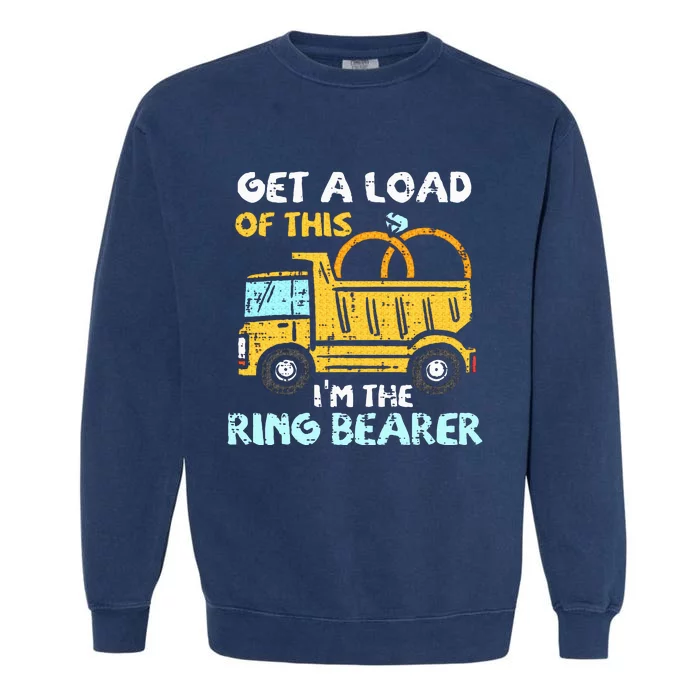 Ring Bearer Funny Wedding Party Truck Garment-Dyed Sweatshirt