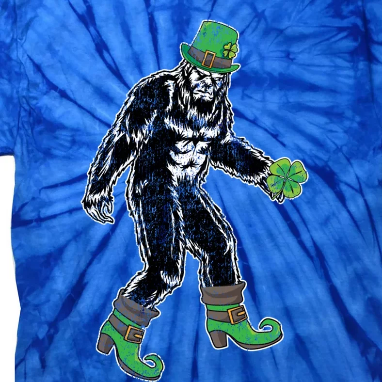 Retro Big Foot Leprechaun St Patrick's Day Sasquatch Lover Gift Tie-Dye T-Shirt