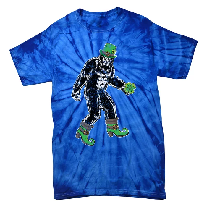 Retro Big Foot Leprechaun St Patrick's Day Sasquatch Lover Gift Tie-Dye T-Shirt