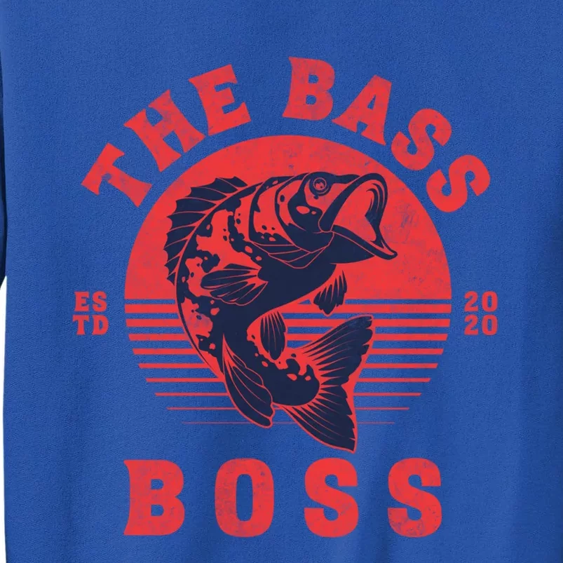 Reels Bass Funny The Bass Boss Fisher Fish Fishing Dad Cool Gift Tall Sweatshirt