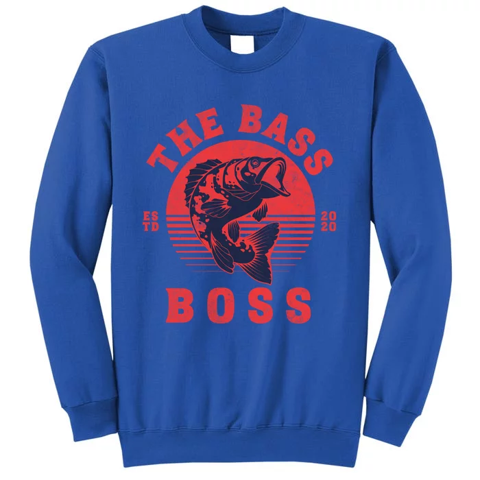 Reels Bass Funny The Bass Boss Fisher Fish Fishing Dad Cool Gift Tall Sweatshirt