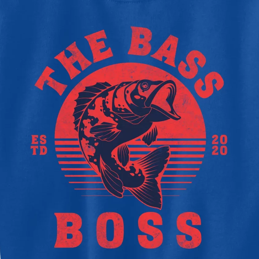 Reels Bass Funny The Bass Boss Fisher Fish Fishing Dad Cool Gift Kids Sweatshirt