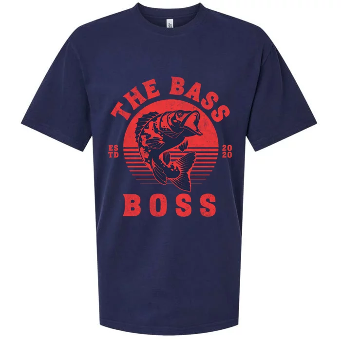 Reels Bass Funny The Bass Boss Fisher Fish Fishing Dad Cool Gift Sueded Cloud Jersey T-Shirt