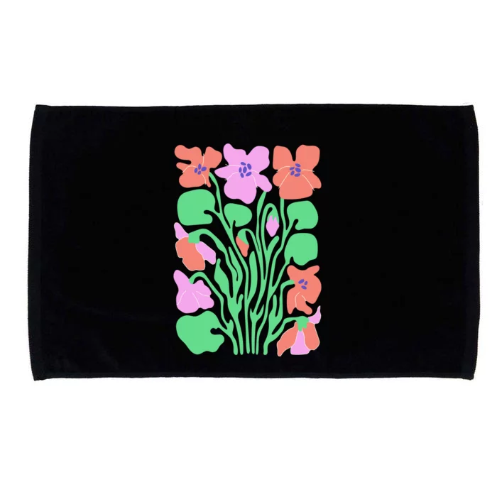 Retro Boho Flowers Floral Pattern Microfiber Hand Towel