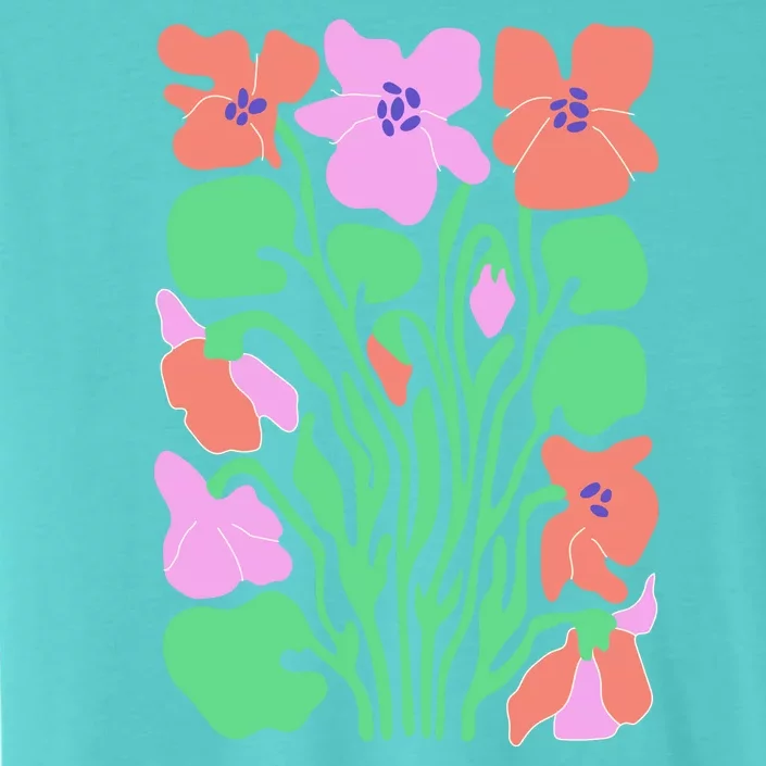 Retro Boho Flowers Floral Pattern ChromaSoft Performance T-Shirt