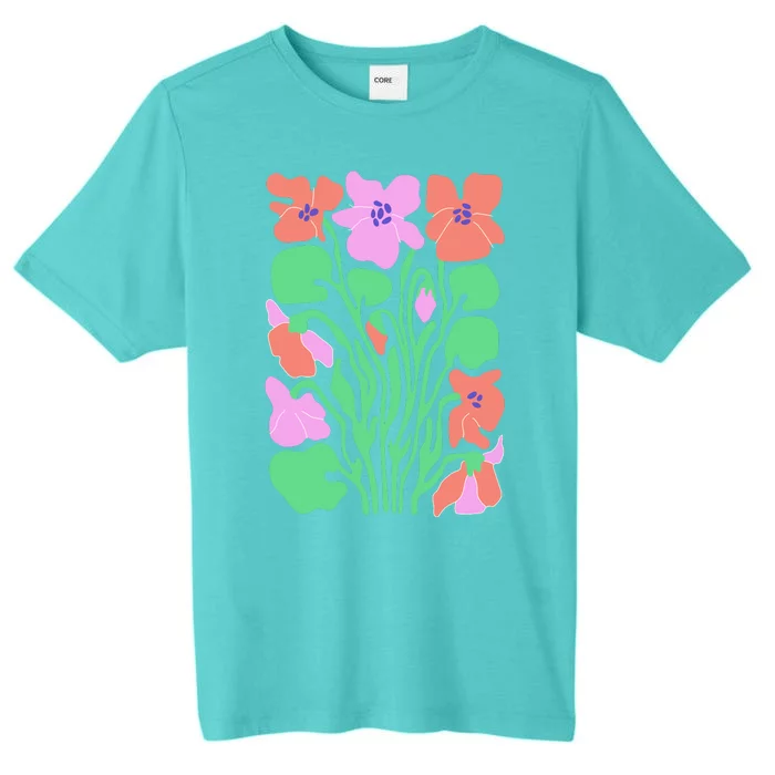 Retro Boho Flowers Floral Pattern ChromaSoft Performance T-Shirt