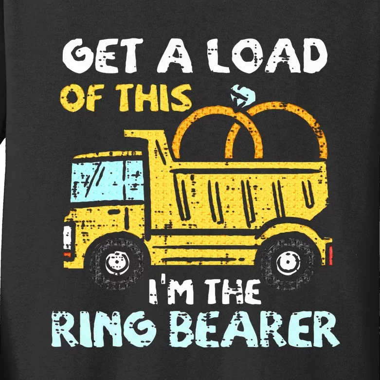 Ring Bearer Funny Wedding Party Truck Boy Kids Long Sleeve Shirt