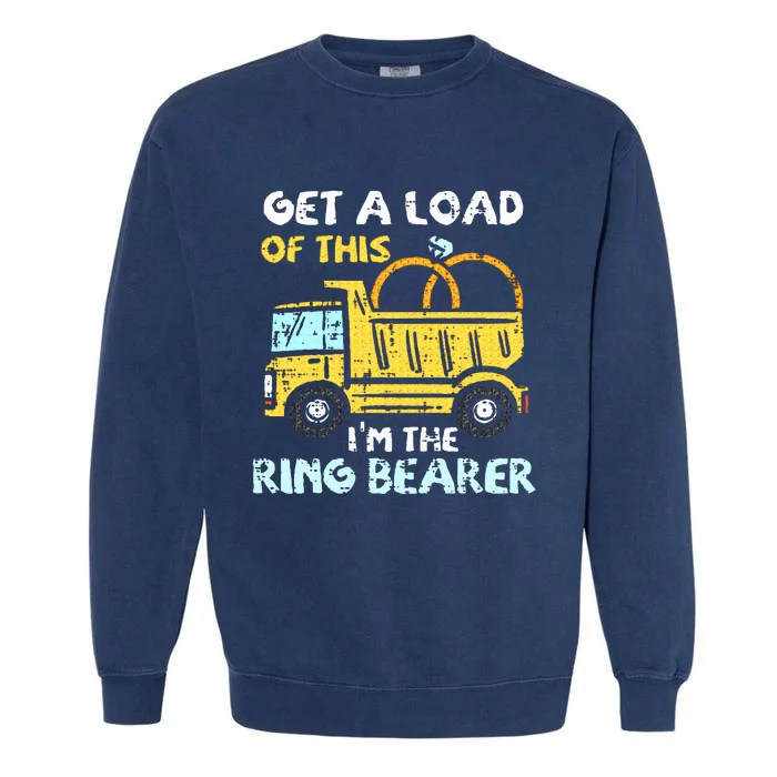 Ring Bearer Funny Wedding Party Truck Boy Garment-Dyed Sweatshirt