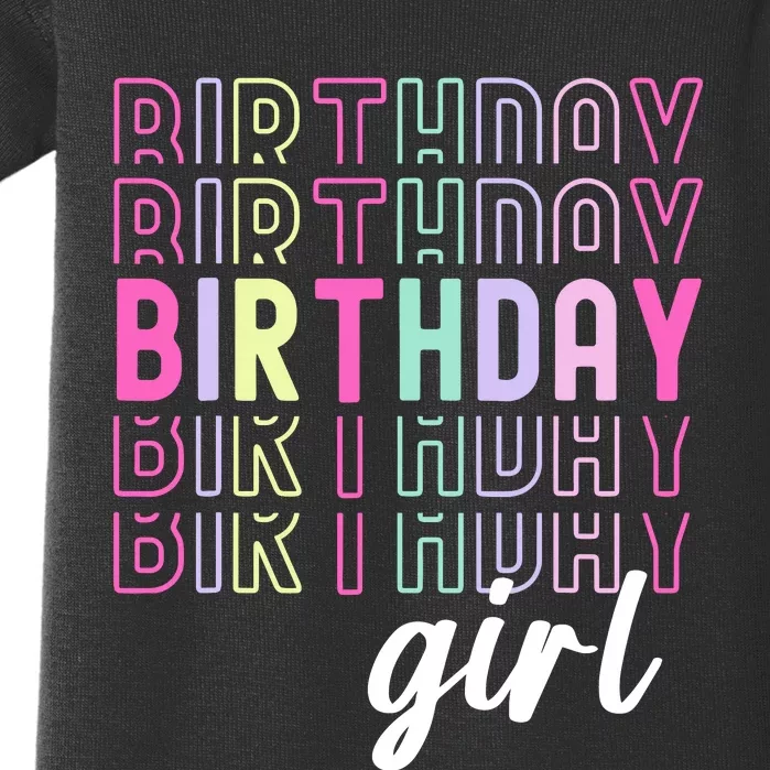 Retro Birthday For Girl Awesome Cute Birthday Party Baby Bodysuit