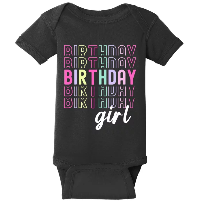 Retro Birthday For Girl Awesome Cute Birthday Party Baby Bodysuit