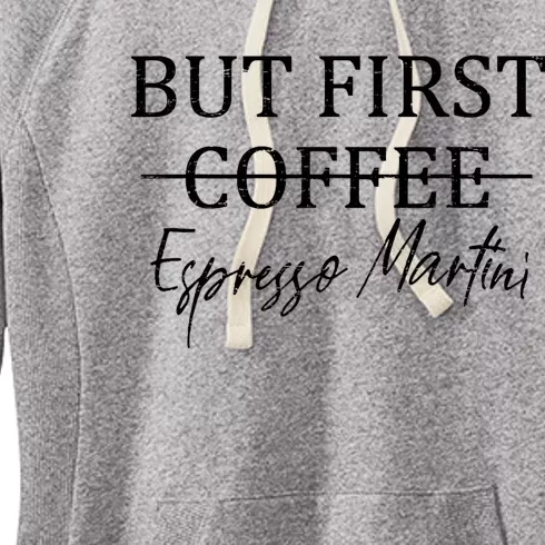 Retro But First Coffee Espresso Martini Funny Women's Fleece Hoodie