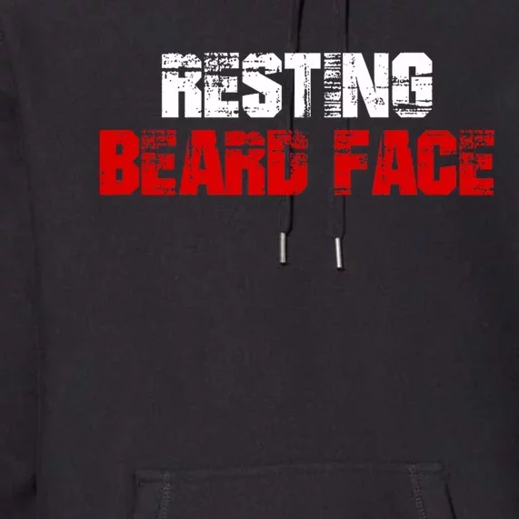 Resting Beard Face Funny Beard Parody Bearded Premium Hoodie