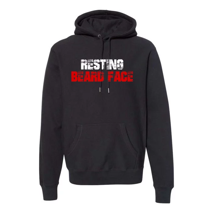 Resting Beard Face Funny Beard Parody Bearded Premium Hoodie