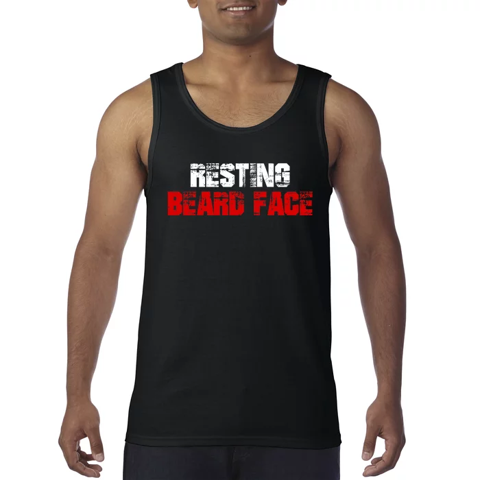 Resting Beard Face Funny Beard Parody Bearded Tank Top