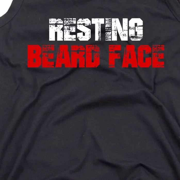 Resting Beard Face Funny Beard Parody Bearded Tank Top