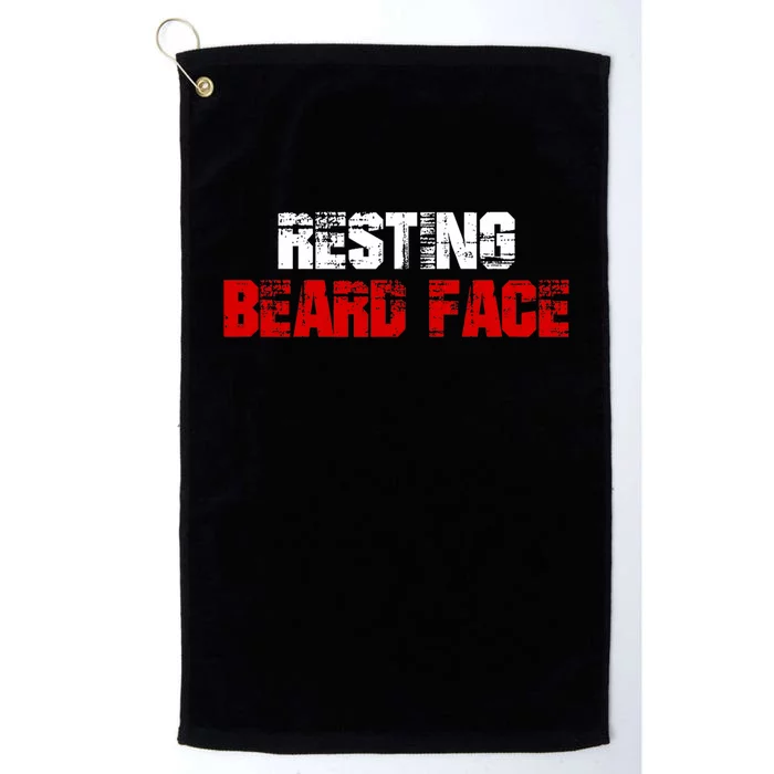 Resting Beard Face Funny Beard Parody Bearded Platinum Collection Golf Towel