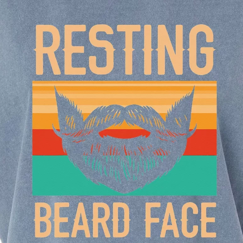 Resting Beard Face Beard Lover Bearded Guy Mustache Garment-Dyed Women's Muscle Tee