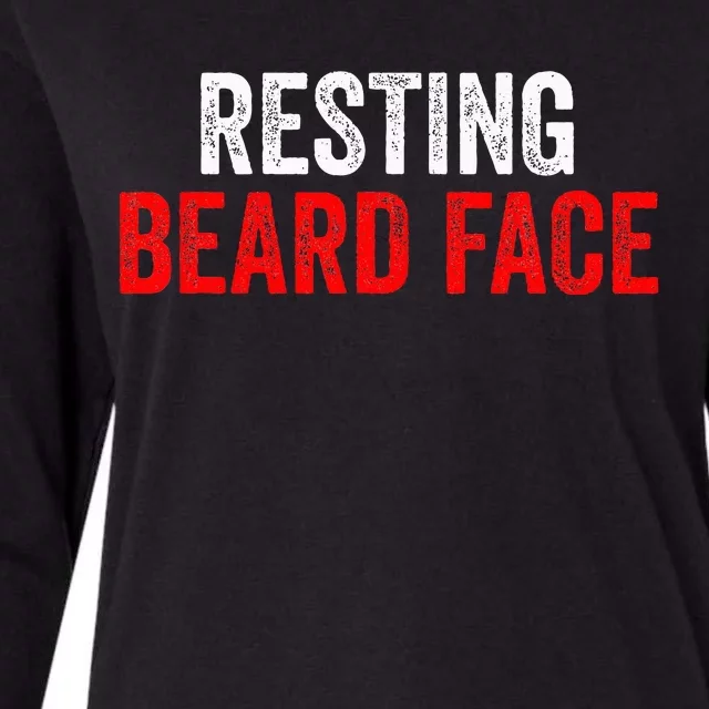 Resting Beard Face Funny Beard Parody Bearded Womens Cotton Relaxed Long Sleeve T-Shirt