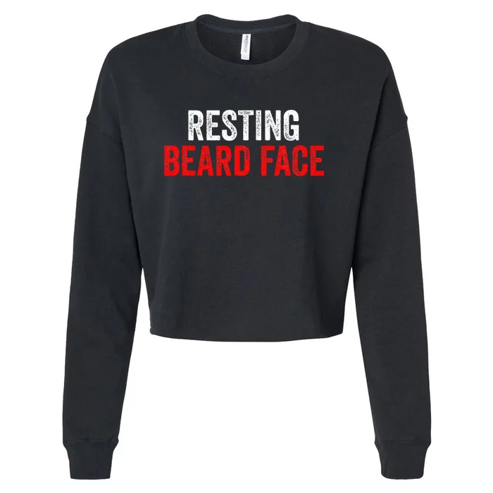 Resting Beard Face Funny Beard Parody Bearded Cropped Pullover Crew