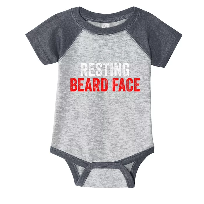 Resting Beard Face Funny Beard Parody Bearded Infant Baby Jersey Bodysuit