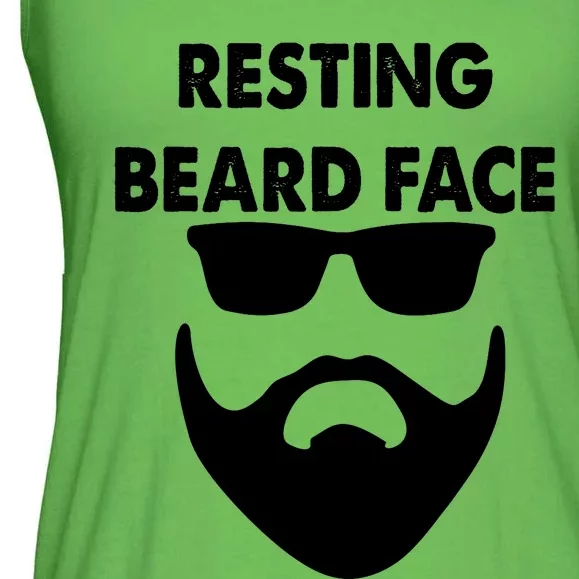 Resting Beard Face Funny Beard Ladies Essential Flowy Tank