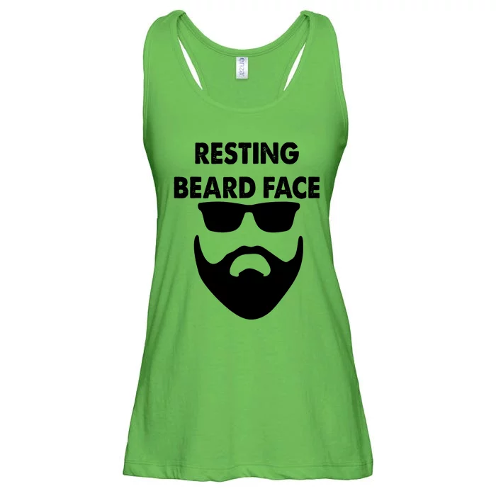 Resting Beard Face Funny Beard Ladies Essential Flowy Tank